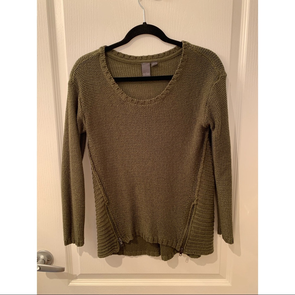 Army green sweater